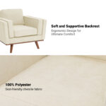 Contemporary Upholstered Armchair with Solid Wood Legs - Image 8