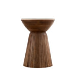 Marble Top Side Table with Contemporary Solid Wood Base - Image 6