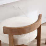 Barstools with Solid Backrest and Wooden Legs for Kitchen Island & Dining Spaces - Image 5