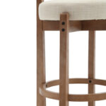 Barstools with Solid Backrest and Wooden Legs for Kitchen Island & Dining Spaces - Image 4