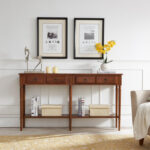Handcrafted Coastal Style Solid Wood Double Hall Console Table - Image 4