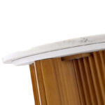 Solid Wood End Table with Natural Marble Top - Image 5