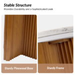 Solid Wood End Table with Natural Marble Top - Image 3