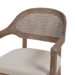 Cane Accent Armchair with Solid Wood Structure for Living Room and Lounge Seating - Image 6