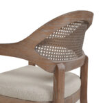 Cane Accent Armchair with Solid Wood Structure for Living Room and Lounge Seating - Image 7