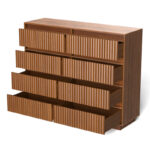 Solid Wood Rattan Chest with 8 Drawers for Bedroom Storage - Image 4