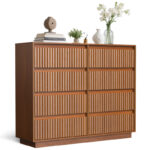 Solid Wood Rattan Chest with 8 Drawers for Bedroom Storage - Image 3