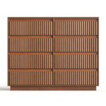 Solid Wood Rattan Chest with 8 Drawers for Bedroom Storage - Image 5