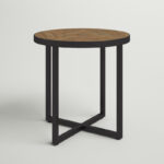 Solid Wood Top Side End Table with Sleek Modern Structure - Image 7