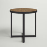 Solid Wood Top Side End Table with Sleek Modern Structure - Image 8