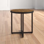 Solid Wood Top Side End Table with Sleek Modern Structure - Image 6