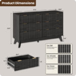 Solid Sheesham Wood 6-Drawer Bedroom Dresser – Spacious Chest of Storage - Image 4