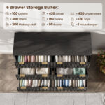 Solid Sheesham Wood 6-Drawer Bedroom Dresser – Spacious Chest of Storage - Image 3