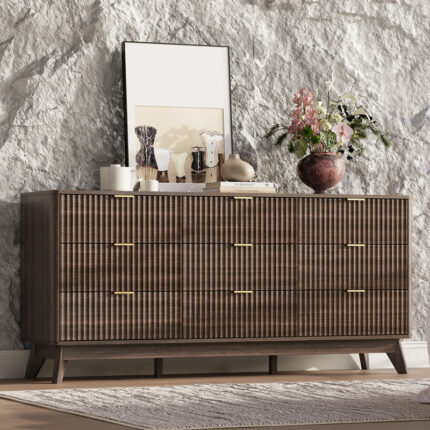 Solid Sheesham Wood Dresser with 9 Drawers – Premium Bedroom Chest of Storage