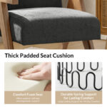 Mid-Century Style Accent Chair with Curved Solid Wood Arms - Image 3