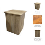 Slim Accent Side Table with Natural Wood Slatted Design for Modern Homes - Image 6