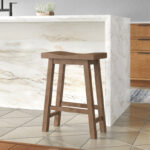 Solid Wood Bar Stool with Minimal Classic Design for Home Counters