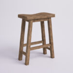 Solid Wood Bar Stool with Minimal Classic Design for Home Counters - Image 7