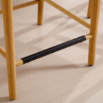 Modern Bar Stools with Rattan Backrest and Solid Wood Frame (Set of 2) - Image 6