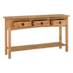 Solid Wood Console Table with Three Drawers and Bottom Shelf for Entryway and Living Room - Image 3