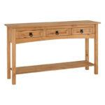 Solid Wood Console Table with Three Drawers and Bottom Shelf for Entryway and Living Room - Image 7