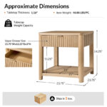 Oak Grain Fluted Modern Side Table – 23.75” Width - Image 3