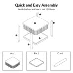Oak Grain Fluted Modern Side Table – 23.75” Width - Image 5