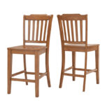 Solid Wood Counter/Bar Stools with Minimal Classic Build (Set of 2) - Image 7