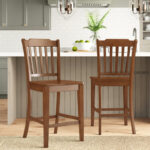 Solid Wood Counter/Bar Stools with Minimal Classic Build (Set of 2)