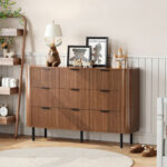 Modern Solid Wood Double Dresser with 9 Deep Drawers – Spacious Bedroom Storage Chest - Image 2