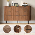 Modern Solid Wood Double Dresser with 9 Deep Drawers – Spacious Bedroom Storage Chest - Image 5