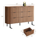 Modern Solid Wood Double Dresser with 9 Deep Drawers – Spacious Bedroom Storage Chest - Image 4