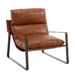 Dark Gray Linen Upholstered Armchair with Wooden Base for Living & Study Corners - Image 2