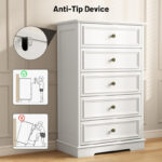 Natural Solid Wood Chest with 10 Drawers – Striped Surface Design for Bedroom Storage - Image 4