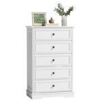 Natural Solid Wood Chest with 10 Drawers – Striped Surface Design for Bedroom Storage - Image 3