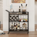 Midnight Black Steel Bar Trolley
