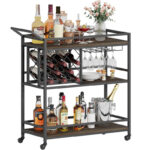 Midnight Black Steel Bar Trolley - Image 4