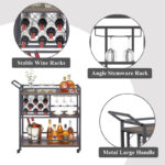 Midnight Black Steel Bar Trolley - Image 3