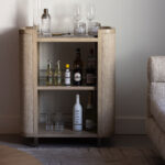 Metal & Raffia Bar Cart