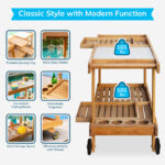 Teak Heritage Outdoor Bar Trolley - Image 4