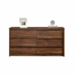 Solid Sheesham Wood 6-Drawer Double Chest – 52.7” Wide Bedroom Storage Dresser - Image 2