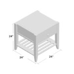 Solid Wood End Table with Built-In Storage Shelf and Natural Finish - Image 4