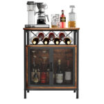 Heritage Wood Bar Cabinet with Built-in Wine Racks - Image 6