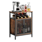 Heritage Wood Bar Cabinet with Built-in Wine Racks - Image 3
