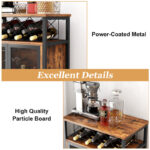Heritage Wood Bar Cabinet with Built-in Wine Racks - Image 4