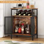 Heritage Wood Bar Cabinet with Built-in Wine Racks - Image 2