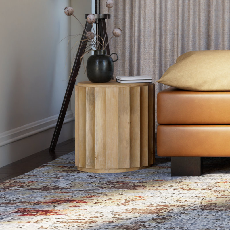 Josiane+Solid+Wood+End+Table-1992769150 Solid Wood End Table with Natural Grain Texture and Modern Minimal Shape - Image 1