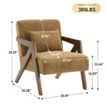 Classic Mid-Century Accent Armchair with Chenille Upholstery and Solid Wood Foundation - Image 6