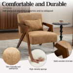 Classic Mid-Century Accent Armchair with Chenille Upholstery and Solid Wood Foundation - Image 4