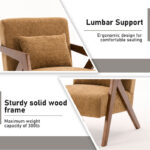 Classic Mid-Century Accent Armchair with Chenille Upholstery and Solid Wood Foundation - Image 2